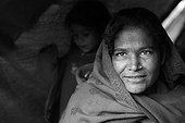 Portrait of woman wrapped in a shawl Kathmandu Nepal