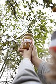 Jar with with apple sauce