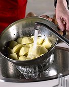 Washing potatoes