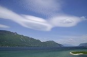 Lenticular clouds above the lake Bourget Savoie France