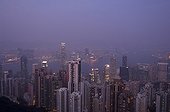 View from The Peak by night Hong Kong China 