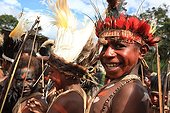 Boys with feather headdress Papua New-Guinea ; Traditional dance Framini school called singsing
