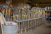 Storage of garden tools in an organic kitchen garden