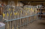 Storage of garden tools in an organic kitchen garden