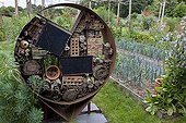 "Insect hotel" in an organic kitchen garden