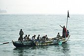 Ghanean type fishing boat in Ivory Coast
