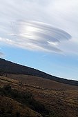 Lenticular cloud in the sky of Lozere Cevennes France 
