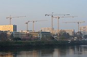 Multiple constructions of residential buildings in Nantes ; The Isle of Nantes is a large urban development project on an island occupied by brownfields. 