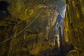Gomantong caves with ladder for collecting Swiftlet nests