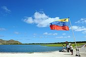 Venezuela flag in the Archipelago of Los Roques NP