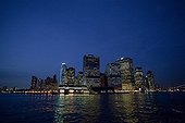 Manhattan lit at night New York