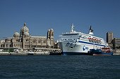 Ferry in the Marseille harbour in France ; And Cathédrale Saint Marie Majeure