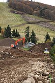 Earthworks on the ski slopes Vosges France ; Work to host a stage of the Tour de France in July 2012.<br>Altitude: 1148 m