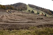 Earthworks on the ski slopes Vosges France ; Work to host a stage of the Tour de France in July 2012.<br>Altitude: 1148 m