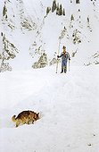 Rescue people buried under avalanche Alps 