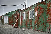 Old buildings of the airport Resolutte Bay Cornwallis Island ; Latitude: 74 °.45'N, Longitude: 94°.58' W 