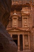 Facade of the temple the Treasury city of Petra Jordan 