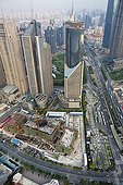Aerial view of Pudong in Shanghai China