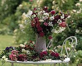 Spring bouquet on a garden table