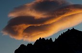 Lenticular clouds face the Chamonix Aiguilles Alps France