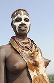 Painted Lady from the Karo tribe, southern Omo valley, southern Ethiopia, Ethiopia, Africa