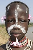 Child of the Karo tribe, portrait, southern Omo valley, southern Ethiopia, Ethiopia, Africa