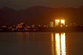 View of downtown Anchorage skyline across Knik Arm