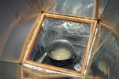 Solar oven in an organic market in Lozère France