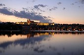 Evening light over the Vltava River, Prague, Czech Republic, Europe