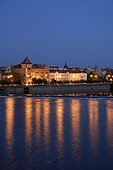 Evening light over the Vltava River, Prague, Czech Republic, Europe