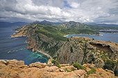 Rocky coast of Capu Rosso, Corsica, France, Europe