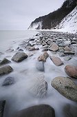 Winter on the Baltic Sea coast with cliffs, Jasmund National Park, Ruegen Island, Mecklenburg-Western Pomerania, Germany, Europe