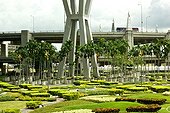 View of the gardens of Thailand Suvarnabhumi airport