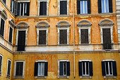 Building facade in Rome Italy 