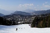 Ski resort 'Les Carroz d'Araches' early spring Alps France