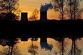 Nuclear Cattenom at sunset France 