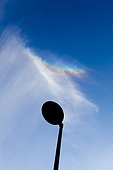 Circumzenithal arc over a lamppost Quimper France