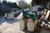 Garbage collection by using horse-drawn Provence France