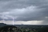 Lightning near the nuclear Tricastin France 