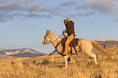 Cowboy in the prairie The Hideout Guest Ranch Wyoming USA ; Tom Bercher 