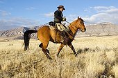 Cowboy in the prairie The Hideout Guest Ranch Wyoming USA ; Ramon Castro 