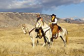 Cowboys in the prairie The Hideout Guest Ranch Wyoming USA ; Tom Bercher, Rebecca Bercher 
