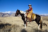 Cowboy in the prairie The Hideout Guest Ranch Wyoming USA ; Marijn Werquin