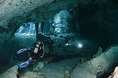 Diving in Gran Cenote in Mexico