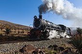 Steam train travelling KwaZulu Midlands South Africa ; near Creighton