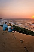 Tourists watching sunrise Mabibi Maputaland KwaZulu Natal 
