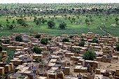 Village houses and granaries Mil Teli Dogon Mali 