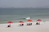 Umbrellas on the beach of Cabo Frio Brazil Atlantic Coast