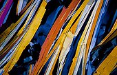 Benzoic acid crystals photomicrography with polarized light. Portugal