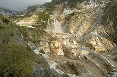 White Carrara marble quarries Tuscany Italy